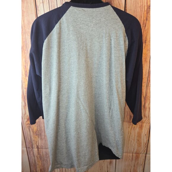 Denver Broncos Magic Raglan T-Shirt XXL Cotton Gray & Navy - Picture 2 of 6